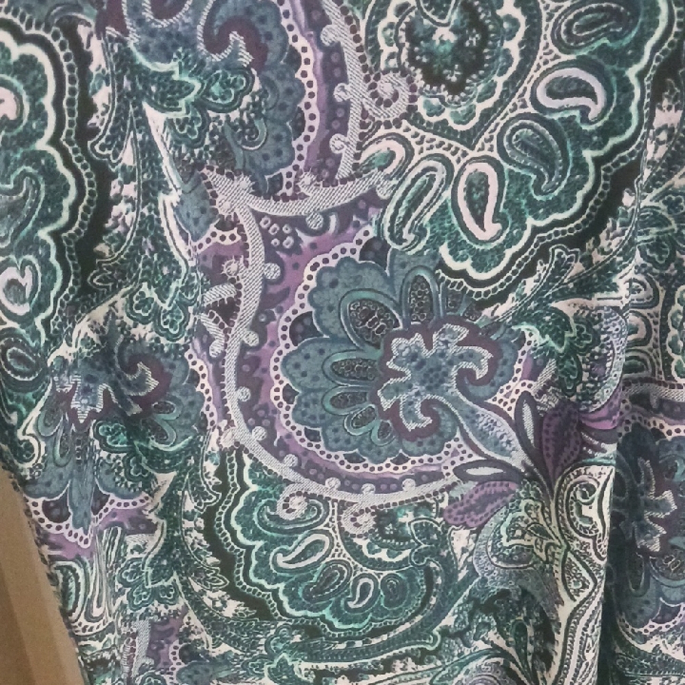 Roz & Ali Blue Green Paisley Tunic - Picture 4 of 8